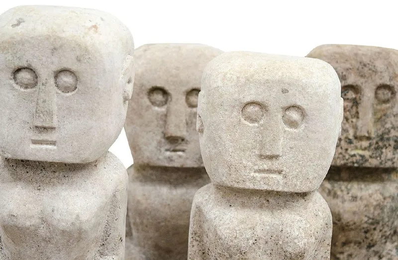 Casa Padrino Luxus Deko Antik Stil Naturstein Statuen Set - Stein Skulpturen - Stein Figuren - Wohnzimmer Deko - Büro Deko - Deko Accessoires - Luxus Möbel