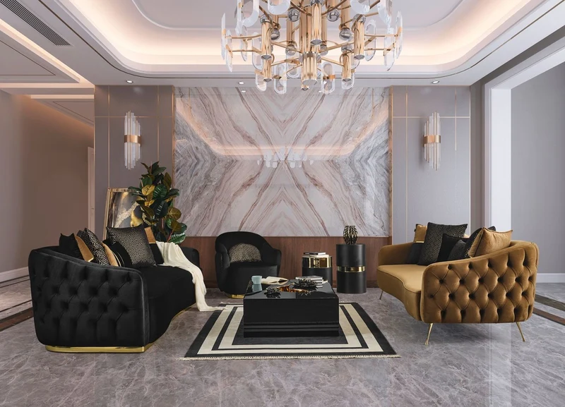 Casa Padrino Luxus Sessel Schwarz / Gold 85 x 80 x H. 85 cm - Wohnzimmer Sessel - Hotel Sessel - Wohnzimmer Möbel - Luxus Möbel - Wohnzimmer Einrichtung - Luxus Einrichtung - Möbel Luxus