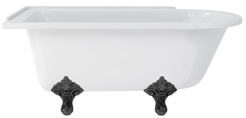 Casa Padrino Luxus Jugendstil Badewanne Weiß / Schwarz 150 x 75 x H. 65 cm - Freistehende Retro Acryl Badewanne - Nostalgische Retro Badezimmer Möbel