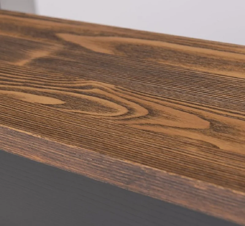 Casa Padrino Landhausstil Bar Theke Schwarz / Dunkelbraun 148 x 148 x H. 210 cm - Massivholz Thekentisch - Massivholz Barmöbel - Barmöbel im Landhausstil - Landhausstil Einrichtung