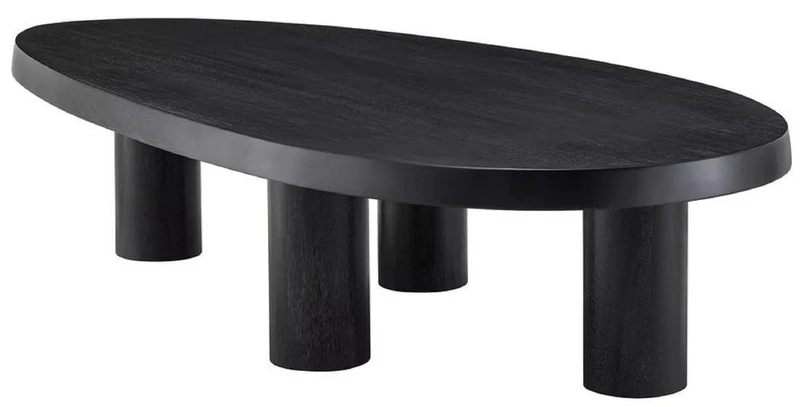 Casa Padrino Luxus Couchtisch Schwarzgrau 149 x 78,5 x H. 35 cm - Mahagoni Wohnzimmertisch - Wohnzimmer Möbel - Mahagoni Möbel - Luxus Möbel - Luxus Einrichtung - Möbel Luxus - Luxus Qualität