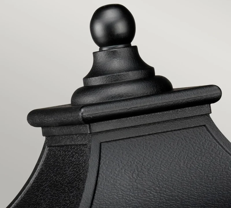 Casa Padrino Barock Sockelleuchte Schwarz Ø 21,6 x H. 47 cm - Wetterfeste Garten Terrassen Außenleuchte Stehleuchte Gartenlaterne - Nostalgische Außenbeleuchtung