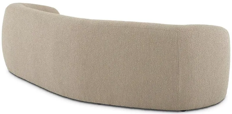 Casa Padrino Luxus Sofa Sandfarben / Schwarz 232 x 95 x H. 70 cm - Gebogenes Wohnzimmer Sofa - Wohnzimmer Möbel - Luxus Möbel - Wohnzimmer Einrichtung - Luxus Einrichtung - Luxus Qualität