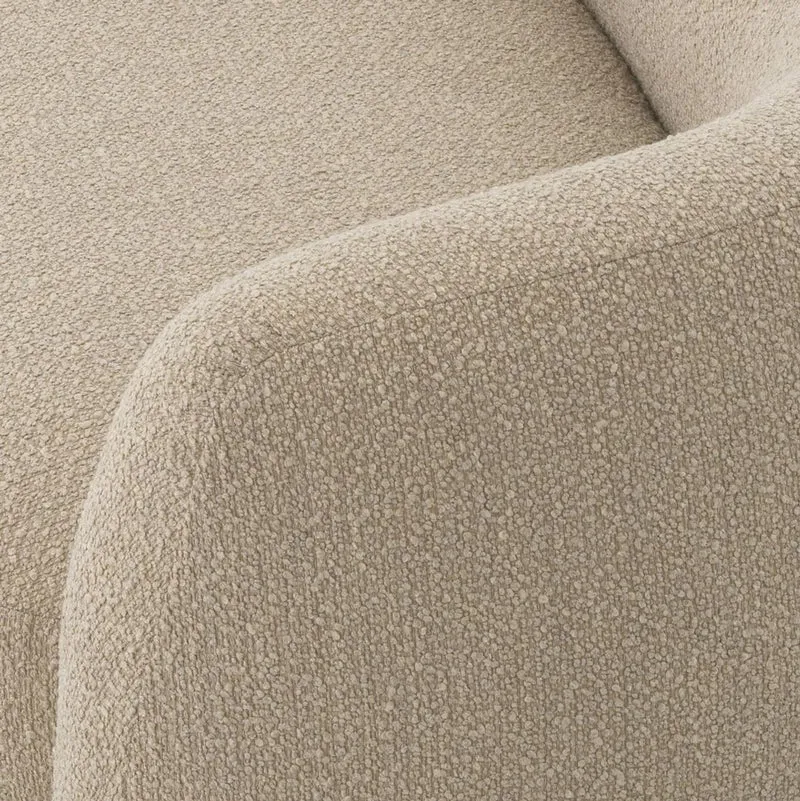 Casa Padrino Luxus Sofa Sandfarben / Schwarz 232 x 95 x H. 70 cm - Gebogenes Wohnzimmer Sofa - Wohnzimmer Möbel - Luxus Möbel - Wohnzimmer Einrichtung - Luxus Einrichtung - Luxus Qualität