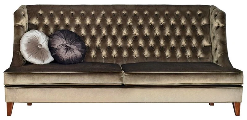 Casa Padrino Luxus Chesterfield 3er Sofa Grün / Braun 230 x 95 x H. 102 cm - Modernes Wohnzimmer Sofa - Luxus Chesterfield Wohnzimmer Möbel