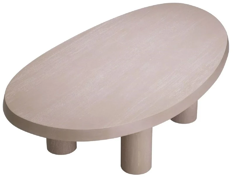 Casa Padrino Luxus Couchtisch Beige 149 x 78,5 x H. 35 cm - Massivholz Wohnzimmertisch - Wohnzimmer Möbel - Massivholz Möbel - Luxus Möbel - Luxus Einrichtung - Möbel Luxus - Luxus Qualität