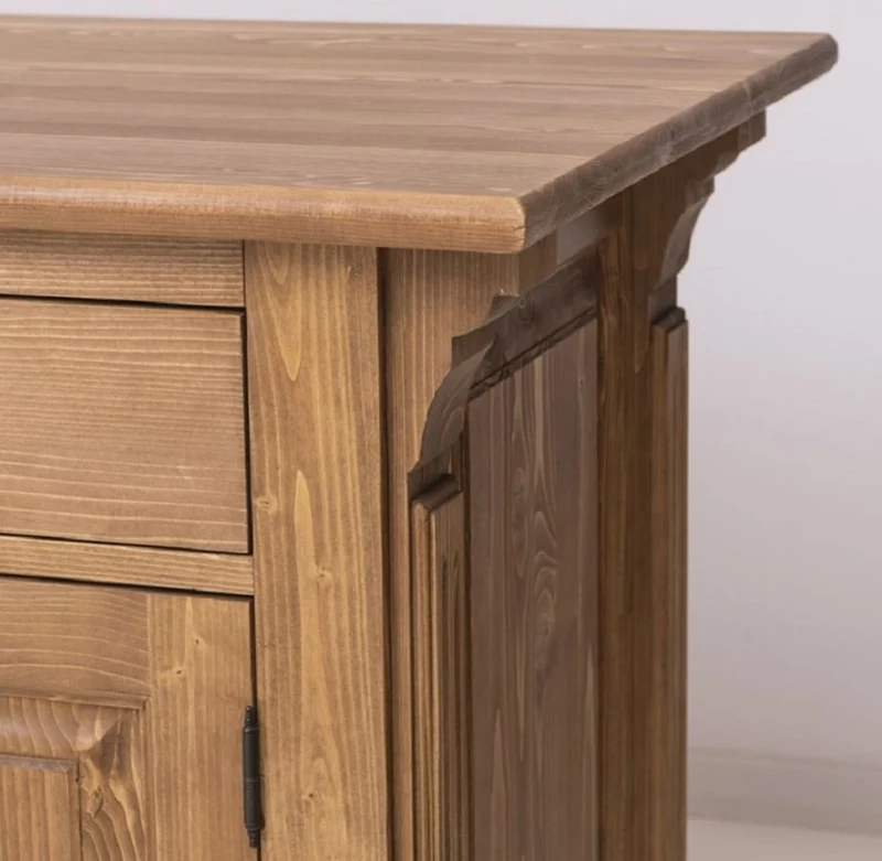 Casa Padrino Landhausstil Bar Theke Hellbraun 191 x 68 x H. 95 cm - Massivholz Thekentisch - Bartisch - Massivholz Bar Möbel im Landhausstil