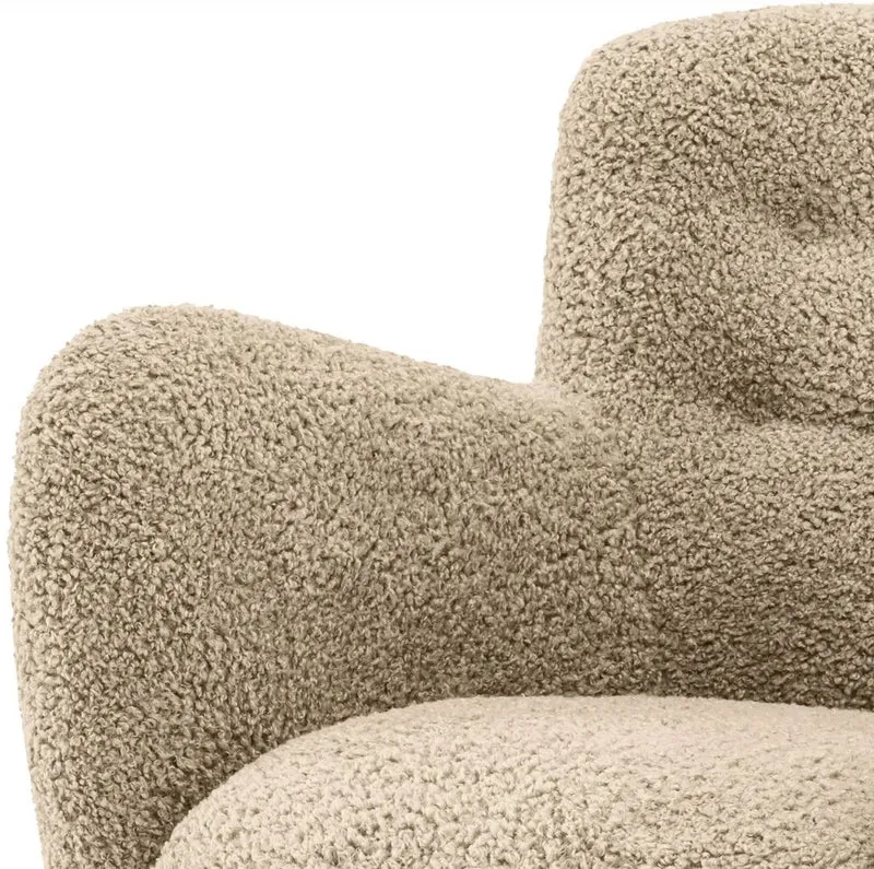 Casa Padrino Luxus Sessel Sandfarben / Schwarz 87 x 86 x H. 80 cm - Wohnzimmer Sessel - Hotel Sessel - Wohnzimmer Möbel - Luxus Möbel - Wohnzimmer Einrichtung - Luxus Einrichtung - Möbel Luxus