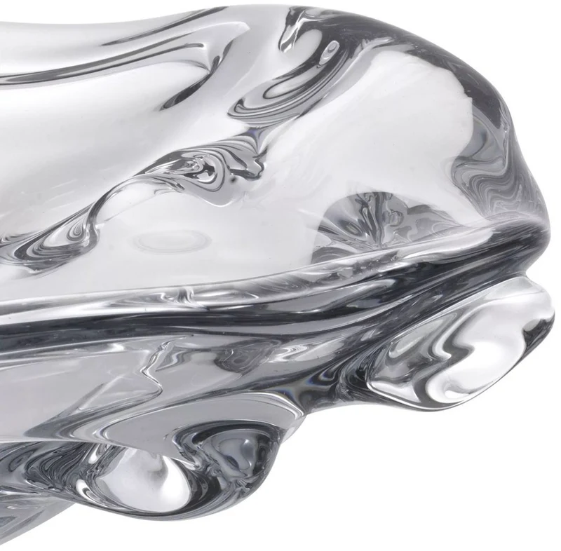 Casa Padrino Luxus Glasschale Ø 34 x H. 8 cm - Mundgeblasene Deko Glas Obstschale - Glas Deko Accessoirs - Luxus Kollektion