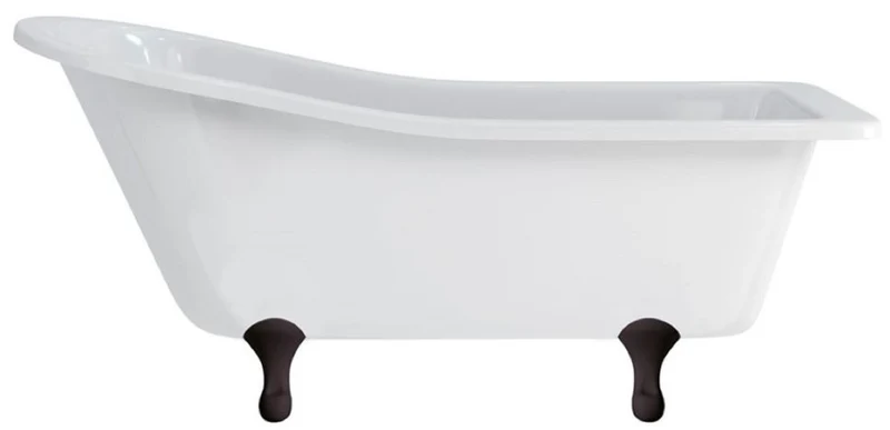 Casa Padrino Luxus Jugendstil Badewanne Weiß / Schwarz 169 x 73 x H. 77 cm - Freistehende Retro Acryl Badewanne - Nostalgische Retro Badezimmer Möbel