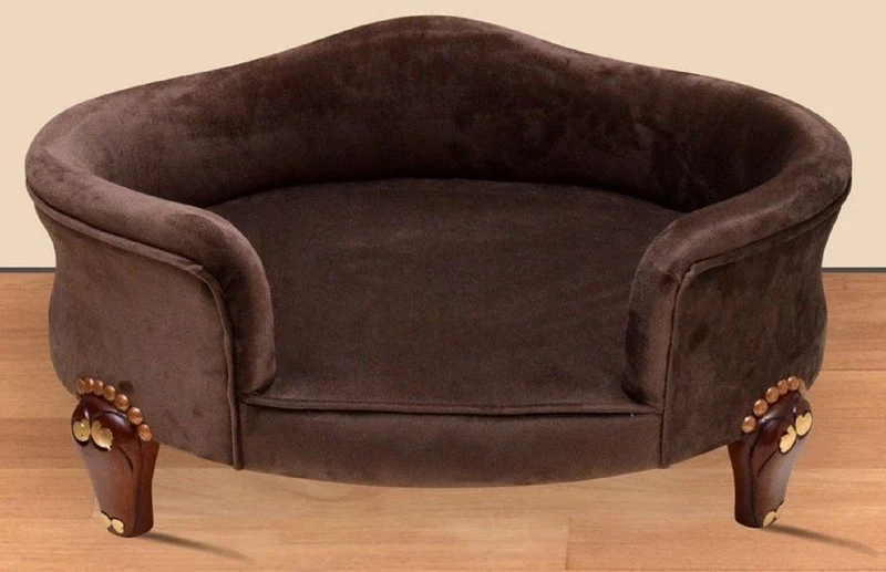 Casa Padrino Barock Hundebett Royal Braun / Braun / Gold - Barock Hundemöbel - Barock Tiermöbel - Tiermöbel im Barockstil