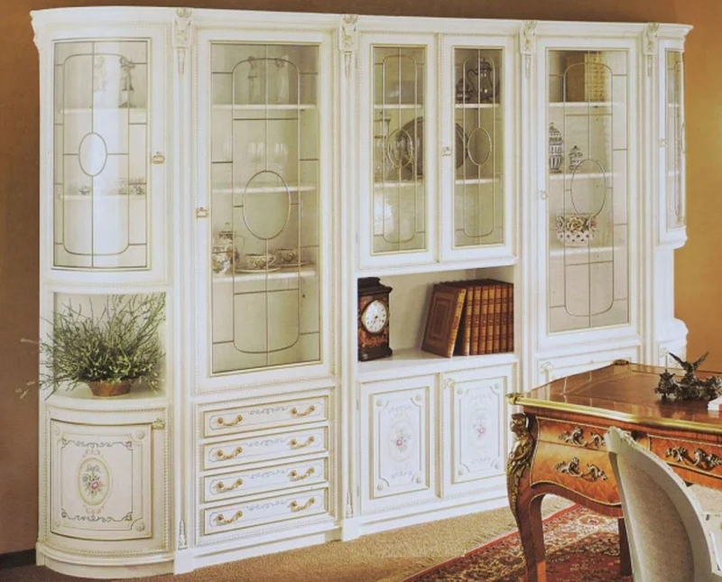 Casa Padrino Luxus Barock Schrank Weiß / Mehrfarbig / Gold - Wohnzimmerschrank im Barockstil - Barock Wohnzimmer Möbel - Luxus Qualität - Made in Italy