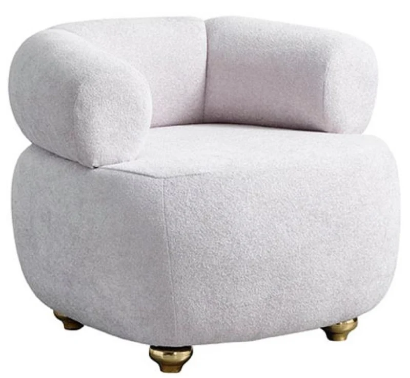 Casa Padrino Luxus Sessel Grau / Gold - Moderner Wohnzimmer Sessel - Moderne Wohnzimmer Möbel - Luxus Kollektion