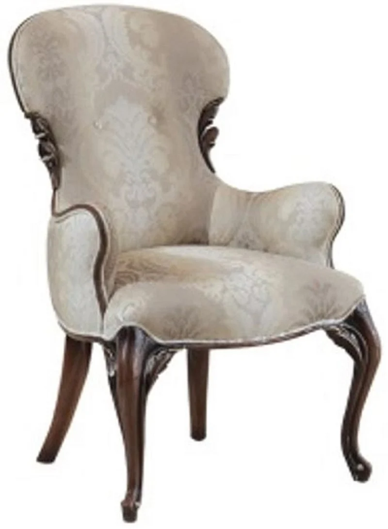 Casa Padrino Luxus Barock Esszimmerstuhl 8er Set Mehrfarbig / Grau / Dunkelbraun - Prunkvolle Esszimmerstühle im Barockstil - Barock Esszimmer Möbel - Luxus Esszimmer Möbel im Barockstil