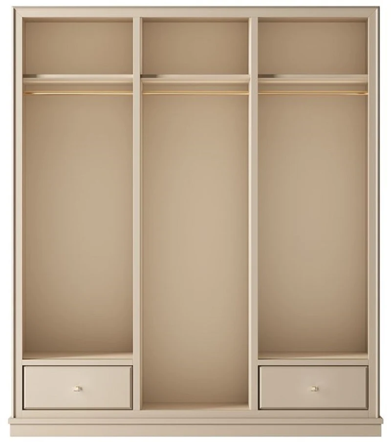Casa Padrino Luxus Kleiderschrank Beige 200 x 60 x H. 230 cm - Offener Schlafzimmer Schrank - Schlafzimmer Möbel - Hotel Möbel - Schlafzimmer Einrichtung - Luxus Möbel - Luxus Einrichtung