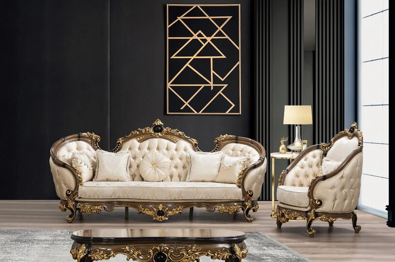 Casa Padrino Luxus Barock Sessel Gold / Braun / Schwarz / Gold - Prunkvoller Wohnzimmer Sessel mit elegantem Muster - Barock Wohnzimmer & Hotel Möbel - Edel & Prunkvoll