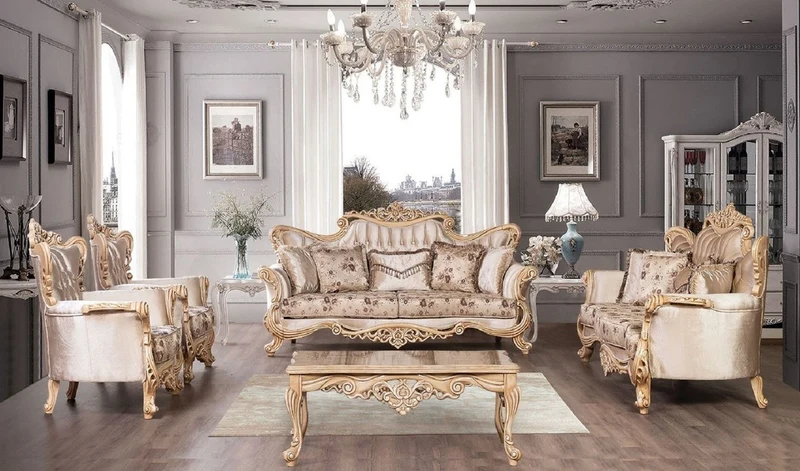 Casa Padrino Luxus Barock Couchtisch Naturfarben - Prunkvoller Massivholz Wohnzimmertisch im Barockstil - Barock Wohnzimmer Möbel - Edel & Prunkvoll