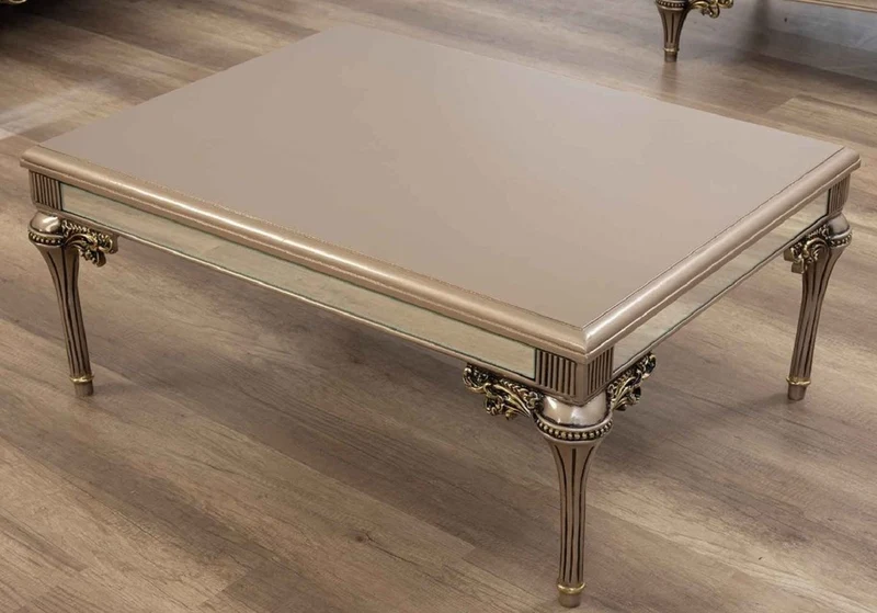 Casa Padrino Luxus Barock Couchtisch Grau / Schwarz / Gold - Prunkvoller Massivholz Wohnzimmertisch im Barockstil - Barock Wohnzimmer Möbel - Edel & Prunkvoll