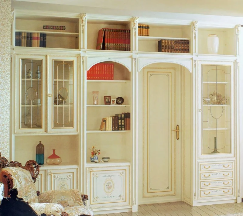 Casa Padrino Luxus Barock Schrank Weiß / Mehrfarbig / Gold - Handgefertigter Wohnzimmerschrank im Barockstil - Barock Wohnzimmer Möbel - Luxus Qualität - Made in Italy