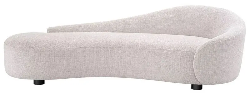 Casa Padrino Luxus Sofa Weiß / Schwarz 230 x 113 x H. 70 cm - Gebogenes Wohnzimmer Sofa - Wohnzimmer Möbel - Wohnzimmer Einrichtung - Luxus Möbel - Luxus Einrichtung - Möbel Luxus
