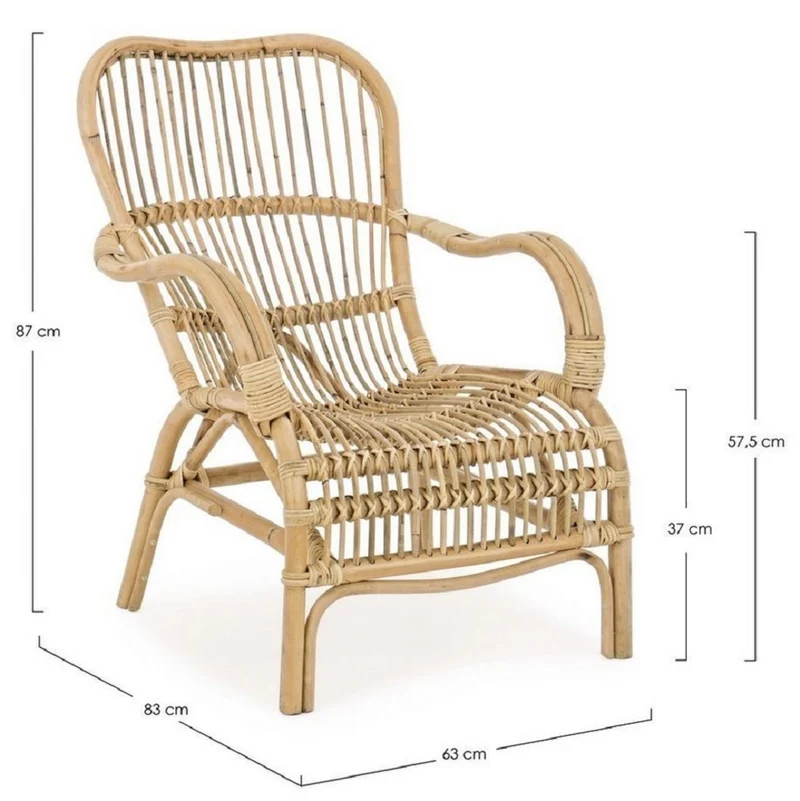 Casa Padrino Luxus Gartensessel Naturfarben 63 x 83 x H. 87 cm - Wetterbeständiger Garten & Terrassen Sessel - Garten & Terrassen Möbel - Luxus Kollektion