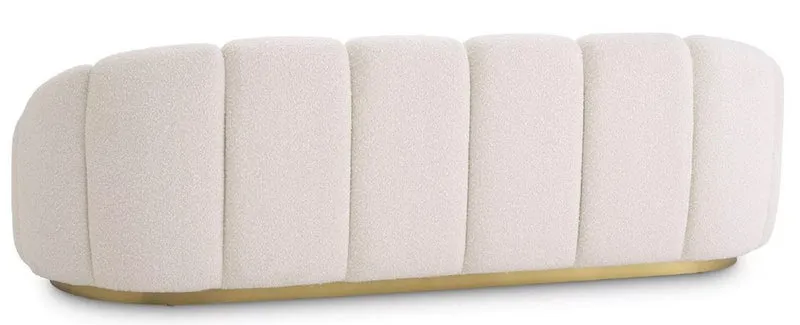 Casa Padrino Luxus Sofa Creme / Messing 230 x 80 x H. 71 cm - Wohnzimmer & Hotel Sofa - Wohnzimmer & Hotel Möbel - Luxus Kollektion