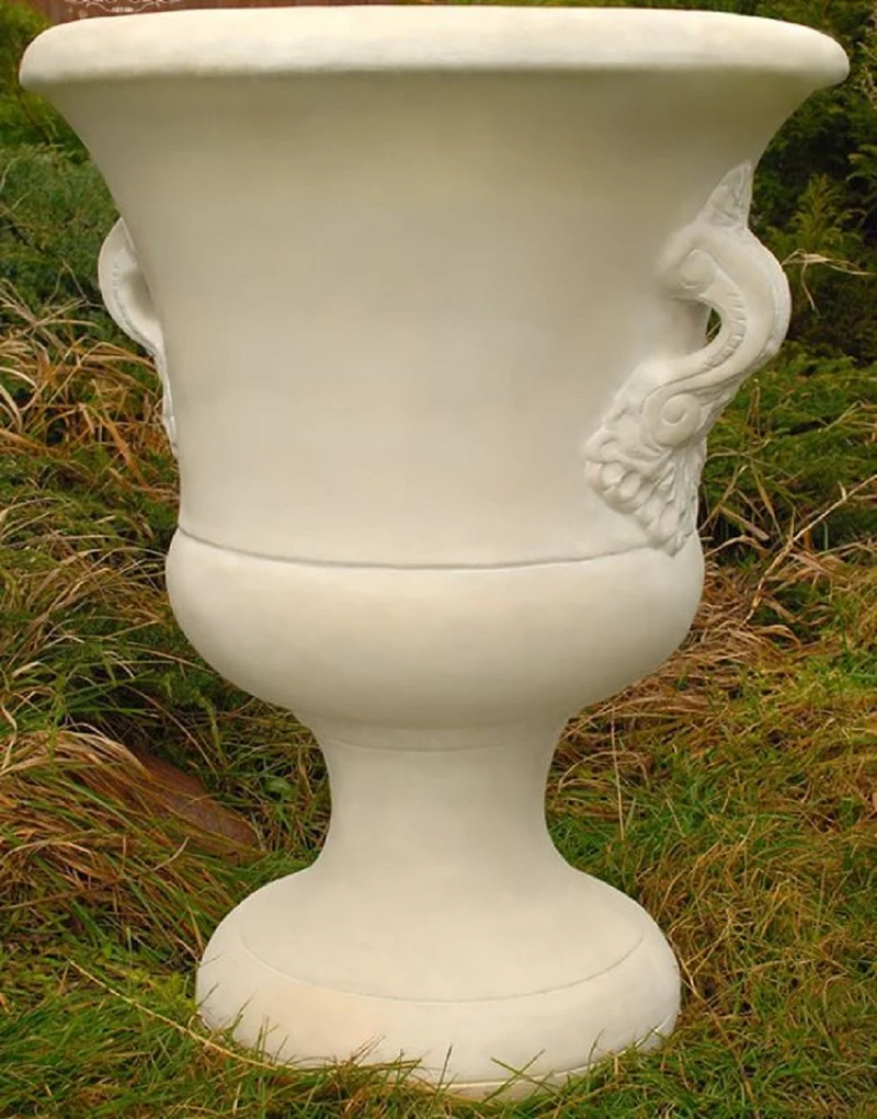 Casa Padrino Barock Garten Deko Blumentopf Sandfarben Ø 54 x H. 77 cm - Prunkvoller Pflanzentopf im Barockstil - Barock Garten & Terrassen Deko Accessoires