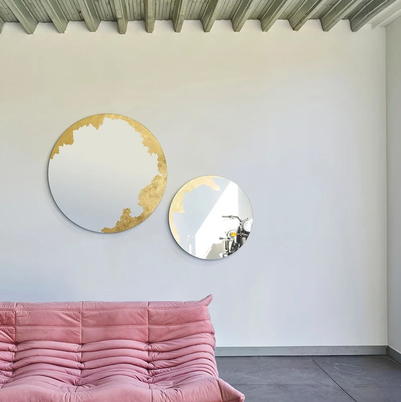 Casa Padrino Luxus Wandspiegel Gold Ø 100 cm - Runder Wohnzimmer Spiegel - Schlafzimmer Spiegel - Garderoben Spiegel - Luxus Möbel - Luxus Interior - Luxus Qualität