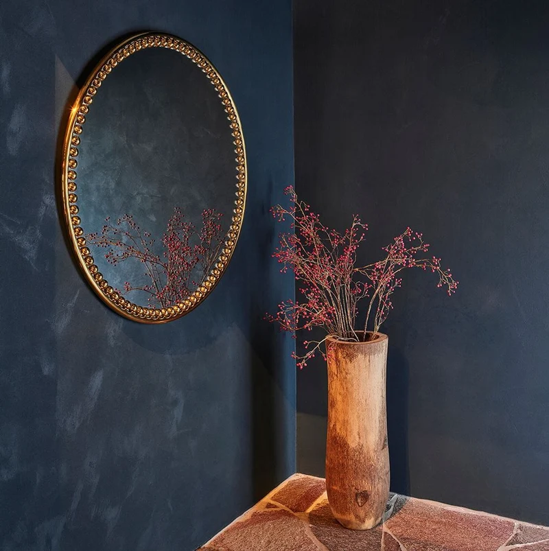 Casa Padrino Luxus Wandspiegel Gold Ø 107 cm - Runder Wohnzimmer Spiegel mit Metallrahmen - Schlafzimmer Spiegel - Badezimmer Spiegel - Garderoben Spiegel - Luxus Kollektion