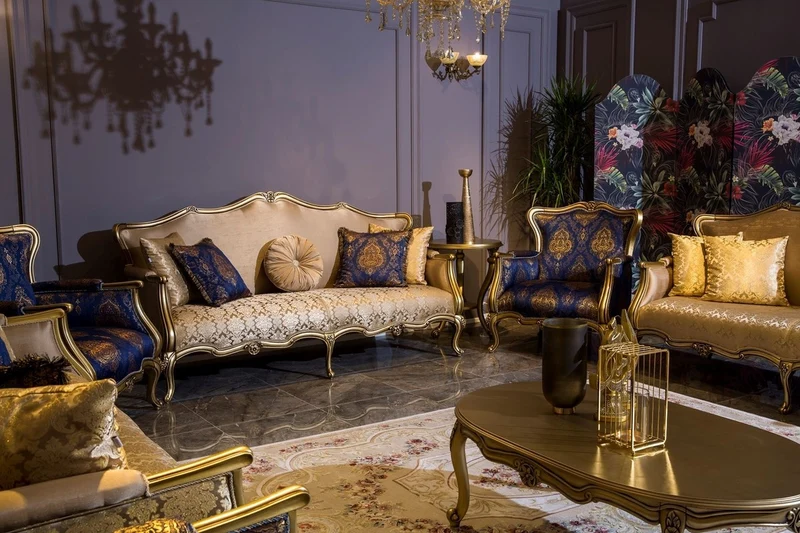 Casa Padrino Luxus Barock Raumteiler Mehrfarbig - Faltbarer Massivholz Paravant im Barockstil - Barock Schlafzimmer & Hotel Möbel