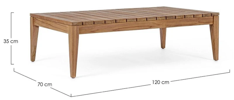 Casa Padrino Luxus Teakholz Gartentisch Braun 120 x 70 x H. 35 cm - Wetterbeständiger Garten & Terrassen Massivholz Tisch - Moderne Teakholz Garten & Terrassen Möbel - Luxus Kollektion
