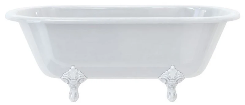 Casa Padrino Luxus Jugendstil Badewanne Weiß / Weiß 169 x 74,5 x H. 62 cm - Freistehende Retro Acryl Badewanne - Retro Badezimmer Möbel