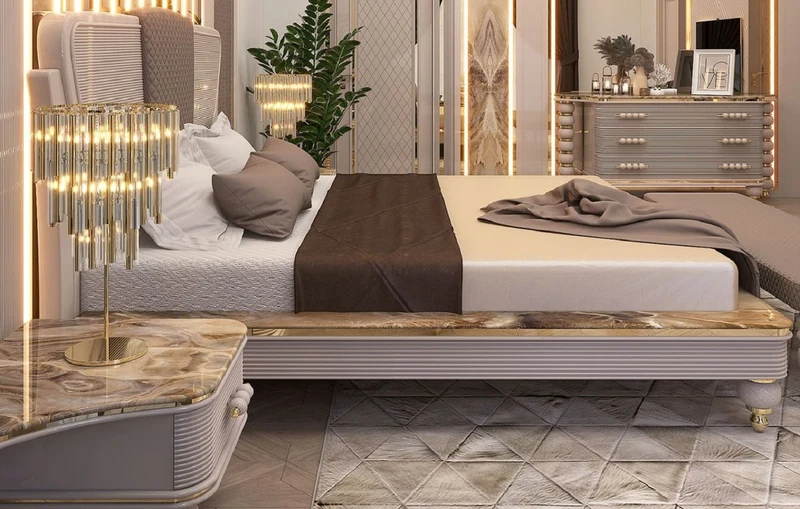 Casa Padrino Luxus Art Deco Kommode Grau / Weiß / Gold 170 x 50 x H. 89 cm - Prunkvolle Kommode mit 3 Schubladen und Kunstmarmor Platte - Art Deco Schlafzimmer & Hotel Möbel - Luxus Kollektion