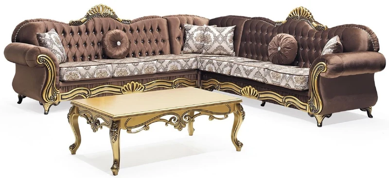 Casa Padrino Luxus Barock Couchtisch Gold - Rechteckiger Massivholz Wohnzimmertisch im Barockstil - Barock Möbel - Luxus Möbel im Barockstil - Barock Einrichtung - Edel & Prunkvoll