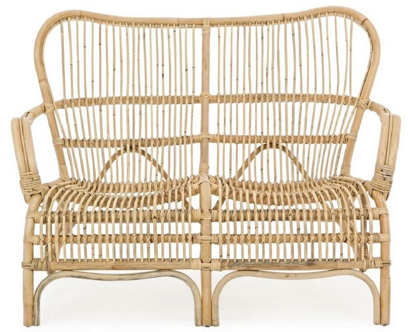 Casa Padrino Luxus Gartensofa Naturfarben 119 x 83 x H. 87 cm - Wetterbeständiges Garten & Terrassen Sofa - Garten & Terrassen Möbel - Luxus Kollektion