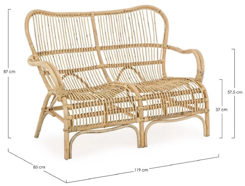 Casa Padrino Luxus Gartensofa Naturfarben 119 x 83 x H. 87 cm - Wetterbeständiges Garten & Terrassen Sofa - Garten & Terrassen Möbel - Luxus Kollektion