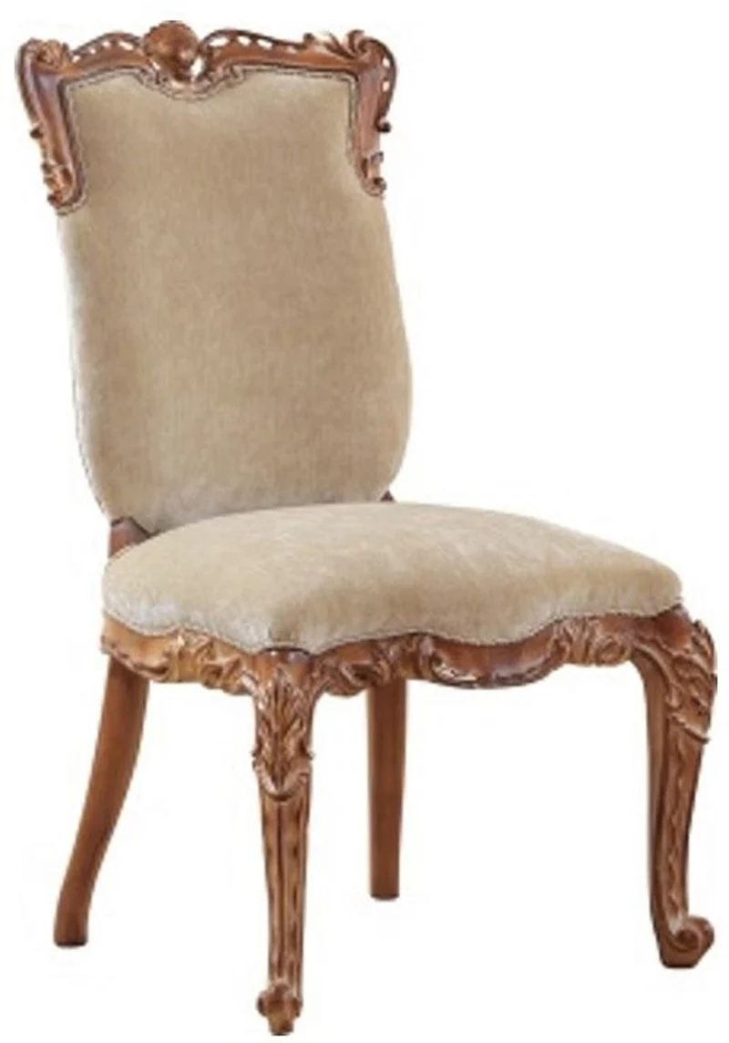 Casa Padrino Luxus Barock Esszimmer Set Beige / Braun - 1 Barock Esstisch & 8 Barock Esszimmerstühle - Esszimmer Möbel im Barockstil - Edel & Prunkvoll