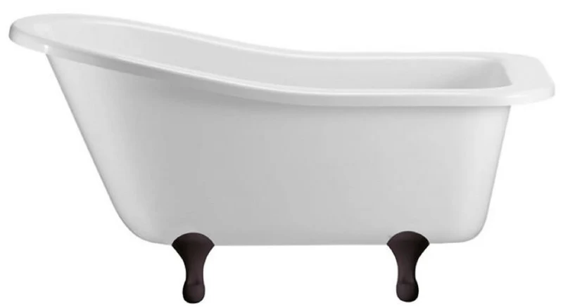 Casa Padrino Luxus Jugendstil Badewanne Weiß / Schwarz 150 x 75 x H. 78 cm - Freistehende Retro Acryl Badewanne - Retro Badezimmer Möbel