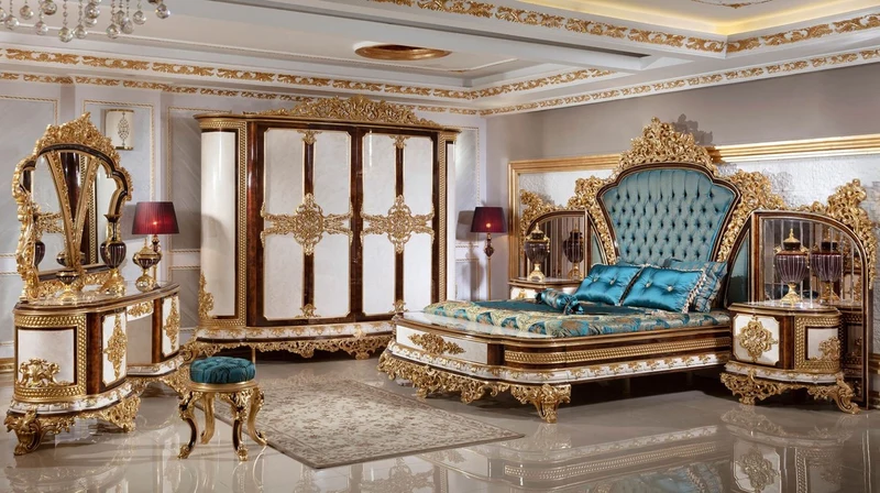 Casa Padrino Luxus Barock Schlafzimmerschrank Weiß / Braun / Gold - Prunkvoller Kleiderschrank im Barockstil - Barock Schlafzimmer & Hotel Möbel - Edel & Prunkvoll