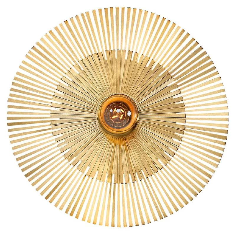 Casa Padrino Luxus Wandleuchte Ø 36 cm - Runde Messing Wandlampe - Hotel & Restaurant Wandleuchte - Luxus Kollektion