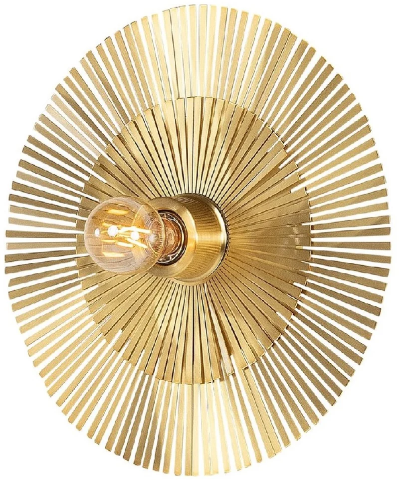 Casa Padrino Luxus Wandleuchte Ø 36 cm - Runde Messing Wandlampe - Hotel & Restaurant Wandleuchte - Luxus Kollektion