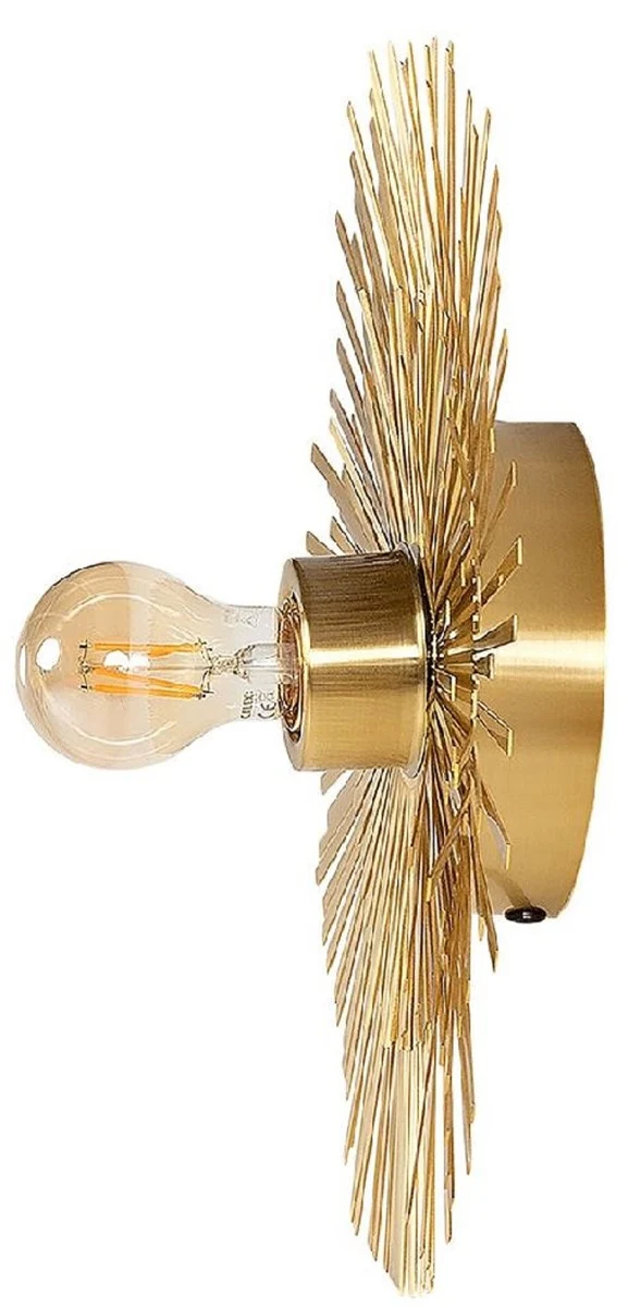 Casa Padrino Luxus Wandleuchte Ø 36 cm - Runde Messing Wandlampe - Hotel & Restaurant Wandleuchte - Luxus Kollektion