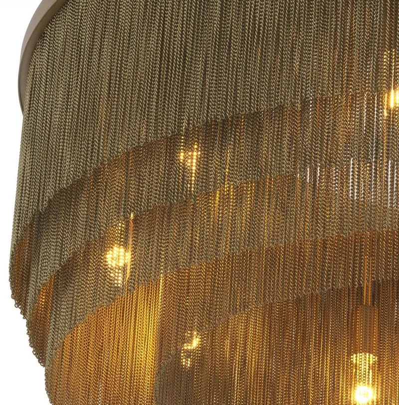 Casa Padrino Luxus Stahl Kronleuchter Antik Messingfarben Ø 90 x H. 61 cm - Runder Hotel & Restaurant Kronleuchter - Luxus Qualität
