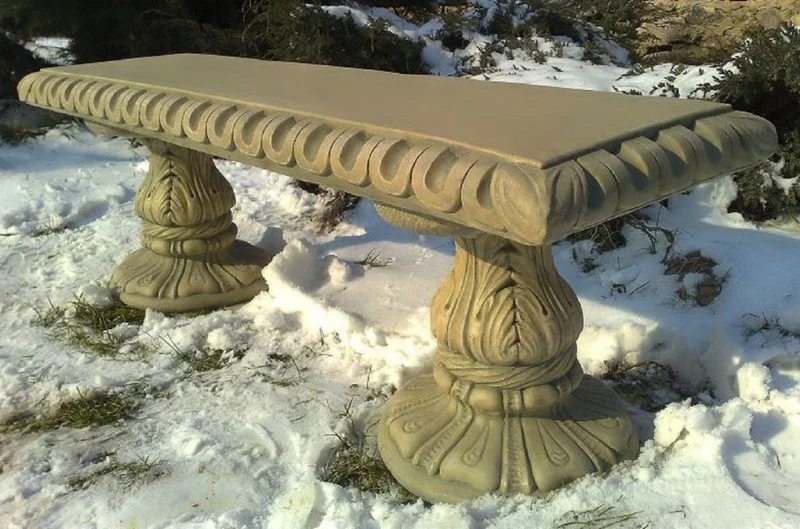Casa Padrino Jugendstil Gartenbank Beige 140 x 38 x H. 48 cm - Garten & Terrassen Sitzbank mit wunderschönen Verzierungen - Jugendstil Garten & Terrassen Möbel