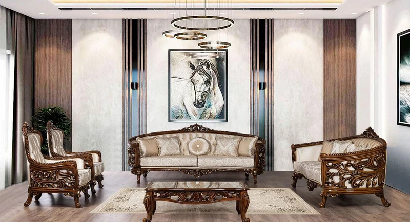 Casa Padrino Luxus Barock Couchtisch Braun / Gold - Handgefertigter Massivholz Wohnzimmertisch mit Glasplatte - Barock Wohnzimmer Möbel - Edel & Prunkvoll