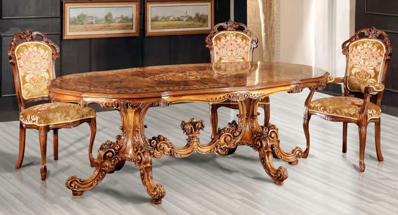 Casa Padrino Luxus Barock Esstisch Braun - Ovaler Massivholz Esszimmertisch im Barockstil - Prunkvolle Barock Esszimmer Möbel - Erstklassische Qualität - Made in Italy
