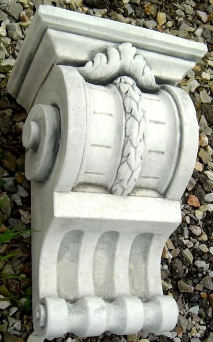 Casa Padrino Barock Wandornament Weiß 28 x H. 43 cm - Prunkvolles Wanddeko Ornament im Barockstil - Barock Garten & Terrassen Deko Accessoires