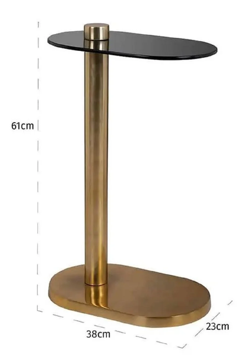 Casa Padrino Luxus Beistelltisch Gold / Schwarz 38 x 23 x H. 61 cm - Moderner Edelstahl Tisch mit Glasplatte - Luxus Wohnzimmer Möbel