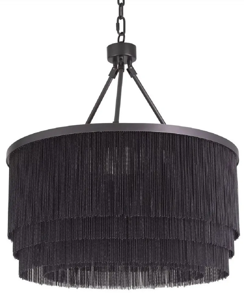 Casa Padrino Luxus Stahl Kronleuchter Bronzefarben Ø 60 x H. 68 cm - Runder Hotel & Restaurant Kronleuchter - Luxus Qualität