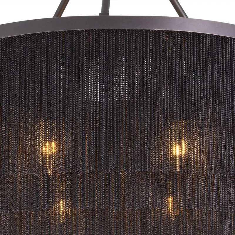 Casa Padrino Luxus Stahl Kronleuchter Bronzefarben Ø 60 x H. 68 cm - Runder Hotel & Restaurant Kronleuchter - Luxus Qualität